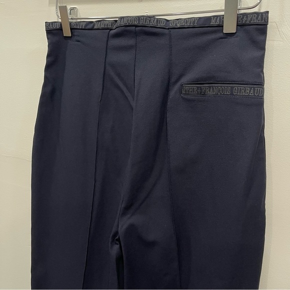 Marithe Francois Girbaud Logo Waistband Navy Straight Leg Trouser Pants Size 32 - Picture 6 of 8